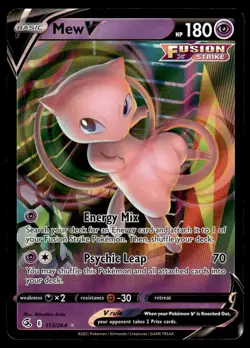 2021 Sword & Shield - Fusion Strike Mew V Basic/Rare Holo V #113 - Image 1