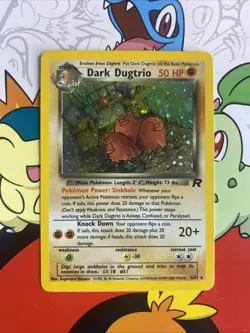 Pokemon TCG Dark Dugtrio 6/82 Holo Rare Team Rocket Unlimited LP - Image 1