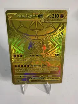 Nintendo Mega Zygarde EX Full Art Holo Gold Rare Pokemon Card 124/088 - Image 2