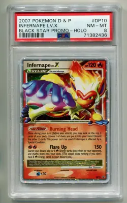 2006 POKEMON DIAMOND & PEARL D & P INFERNAPE LV. X #DP10 TIN PROMO HOLO PSA 8 P1 - Image 1