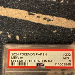 Pokemon Mew ex SV: Paldean Fates Special Illustration Rare PSA 9 Holo 232/091 - Image 3