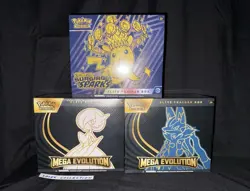 Pokemon TCG: Mega Evolution ETB (x 2) & Surging Sparks ETB (Lot of 3) - Image 1