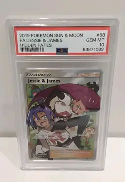 Pokemon Jessie & James Hidden Fates Full Art #68 PSA 10 Gem Mint - Image 1