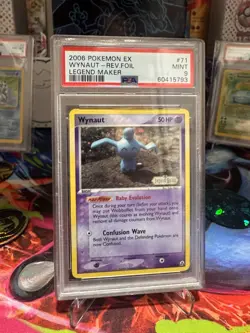 2006 POKEMON EX LEGEND MAKER #71 WYNAUT-REVERSE FOIL PSA 9 - Image 1