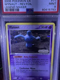 2006 POKEMON EX LEGEND MAKER #71 WYNAUT-REVERSE FOIL PSA 9 - Image 4