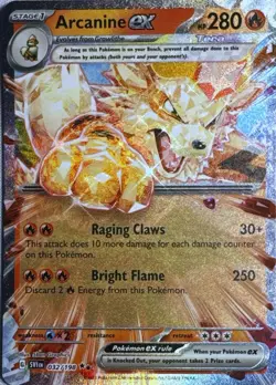 Arcanine ex 032/198 Double Rare Scarlet & Violet Pokemon Near Mint - Image 1