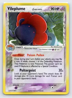 Vileplume 17/110 Holo Rare Holon Phantoms Pokemon Moderately Played - Image 1