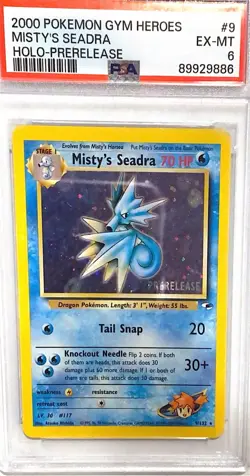 Misty's Seadra Prelease Gym Heroes 9/132 Holo Pokemon Card Rare Psa 6 - Image 1