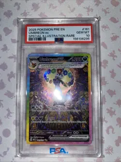 Pokemon 2025 SV Prismatic Evolutions Sir Umbreon EX Card 161/131 PSA - Image 1