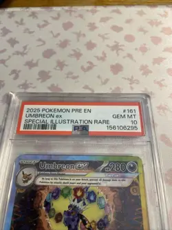 Pokemon 2025 SV Prismatic Evolutions Sir Umbreon EX Card 161/131 PSA - Image 2