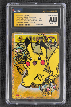 2023 Pokemon Japanese Lightning Energy Lig Holo Ex Yukina Suzuki CGC Auto 10 - Image 1