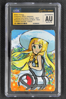 2023 Pokemon Japanese Water Energy Wat Suicune ex Holo Yukina Suzuki CGC Auto 10 - Image 1
