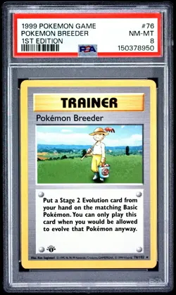 1999 POKEMON GAME #76 POKEMON BREEDER - 1ST EDITION - PSA 8 - 150378950🔥📈🔥 - Image 1
