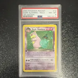 Pokemon Dark Slowbro 1st Edition Holo Rare Team Rocket 12/82 PSA 8 2000 - Image 1