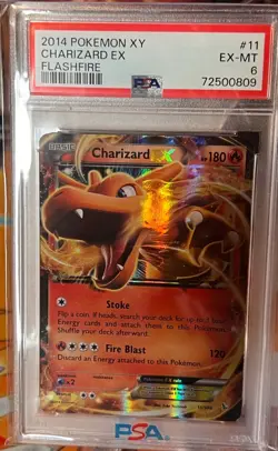 Charizard EX 11/106 Pokemon Flashfire Holo Graded PSA 6 - Image 1