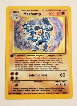 Pokemon TCG Machamp Base Set 1st Edition Holo Cards 8/102 Lot of 2 English - Image 1