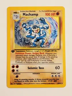 Pokemon TCG Machamp Base Set 1st Edition Holo Cards 8/102 Lot of 2 English - Image 2