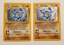 Pokemon TCG Machamp Base Set 1st Edition Holo Cards 8/102 Lot of 2 English - Image 3