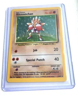 Pokemon TCG Hitmonchan Base Set 7/102 Holo 1999 Rare - Image 1