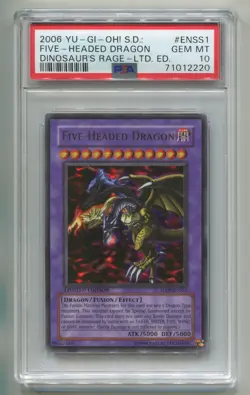 YU-GI-OH DINOSAUR'S RAGE SD LTD FIVE-HEADED DRAGON SD09-ENSS1 HOLO PSA 10 A P1 - Image 1