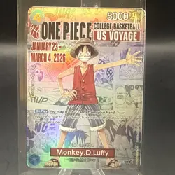 One Piece Monkey D. Luffy College Basketball US Voyage Card (2) - Image 2