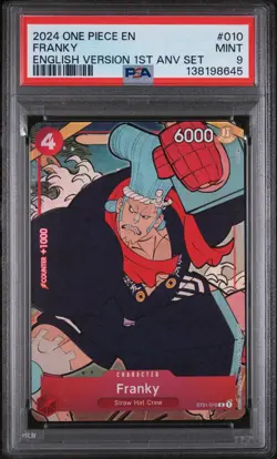 FRANKY ST01-010, PSA 9 MINT ENGLISH 1ST ANNIVERSARY SET 2024 ONE PIECE CARD GAME - Image 1