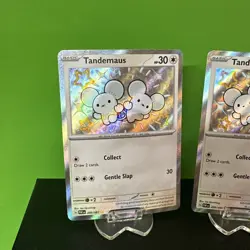 Tandemaus 209/091 & Maushold 210/091 Shiny Pokemon 3 Card Lot NM Paldean Fates - Image 2