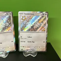 Tandemaus 209/091 & Maushold 210/091 Shiny Pokemon 3 Card Lot NM Paldean Fates - Image 3