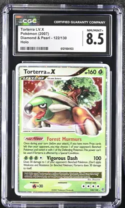 CGC 8.5 Torterra LV.X 2007 Diamond & Pearl 122/130 Holo Pokemon Card - Image 1