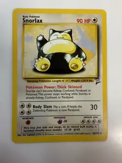 2000 Pokemon Snorlax 030/130 Base Set 2 Regular Trading Card Game TCG Vintage - Image 1
