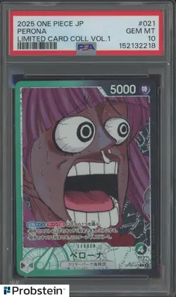 2025 One Piece Japanese Limited Card Coll. Vol. 1 #021 Perona PSA 10 GEM MINT - Image 1
