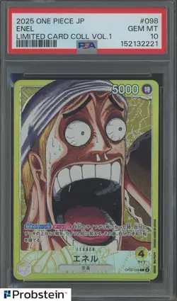 2025 One Piece Japanese Limited Card Coll. Vol. 1 #098 Enel PSA 10 GEM MINT - Image 1
