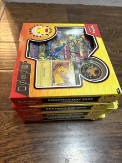 Collection Box Pokemon Booster Packs Pikachu Promo Card Coin 2026 - Image 3