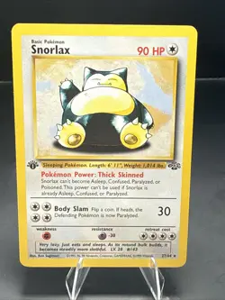 Pokemon Snorlax 27/64 Jungle 1st Editon Non Holo Pokemon Card - LP - Image 1