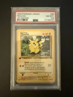 1999 Pokemon Pikachu 1st Edition Jungle PSA 8.5 LOW POP 43 Graded NM-MT Card #60 - Image 1