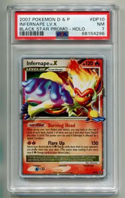 2006 POKEMON DIAMOND & PEARL D & P INFERNAPE LV. X #DP10 TIN PROMO HOLO PSA 7 P1 - Image 1