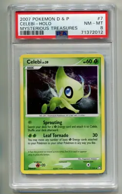 2007 POKEMON D & P MYSTERIOUS TREASURES CELEBI #7/123 RARE HOLO FOIL PSA 8 A P1 - Image 1