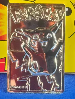 POKEMON PIKACHU 25 1999 BURKER KING 23K GOLD PLATED CARD GREAT CONDITION - Image 2