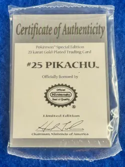 POKEMON PIKACHU 25 1999 BURKER KING 23K GOLD PLATED CARD GREAT CONDITION - Image 4