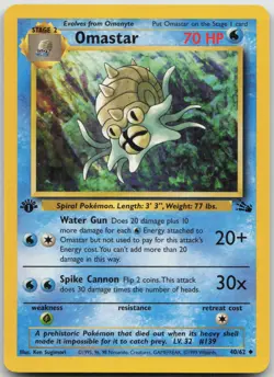 Omastar 40/62 Uncommon Fossil Pokemon 1st Edition Lightly Played - Image 1