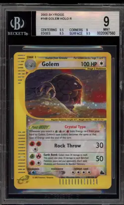 Pokemon Golem Skyridge Crystal Reverse Holo Secret Rare #148 BGS 9 Mint - Image 1