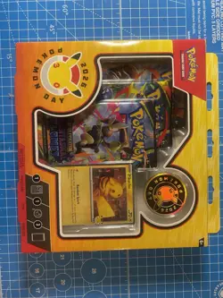 Pokemon TCG Pokemon Day 2026 Collection 3 Booster Packs Promo Coin Pikachu - Image 1