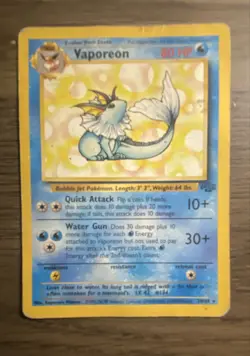 Pokemon TCG Vaporeon Jungle 28/64 Regular 1999-2000 Wizards Base Set 2 - Image 1