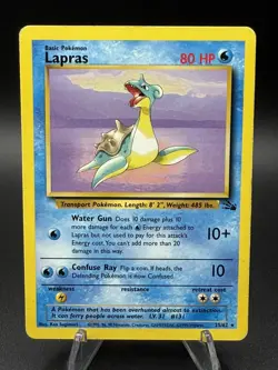 Pokemon TCG Lapras Fossil 25/62 Regular Unlimited Rare Basic 80 HP - Image 1
