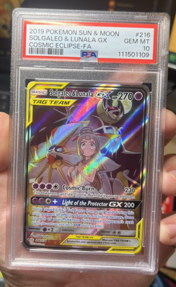 Pokemon 2019 Solgaleo & Lunala GX 216/236 Alt Art Cosmic Eclipse GEM MINT PSA 10 - Image 2