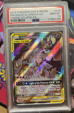 Pokemon 2019 Solgaleo & Lunala GX 216/236 Alt Art Cosmic Eclipse GEM MINT PSA 10 - Image 4