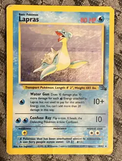 Lapras Fossil Holo 10/62 HP Pokemon TCG - Image 1