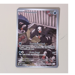 Pokemon Houndour 204/197 SV03: Obsidian Flames Illustration Rare Full Art Holo - Image 1