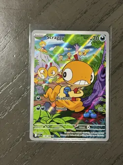 Pokemon TCG Scraggy Illustration Rare IR Full Art Holo 138/086 White Flare - Image 1