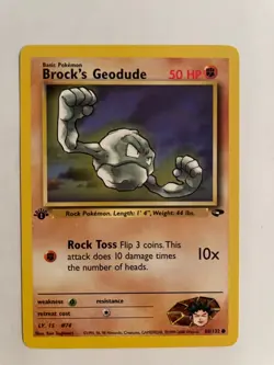 Pokemon - Brock's Geodude - Gym Challenge 68/132 1st Edition - Common - NM - Image 1